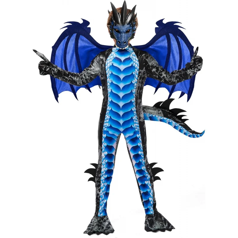 

❤️❤️❤️Spooktacular Creations Halloween Dragon Costume, s Dragon Wings, Tail and Mask Set for Halloween Dress Up❤️⭐️❤️