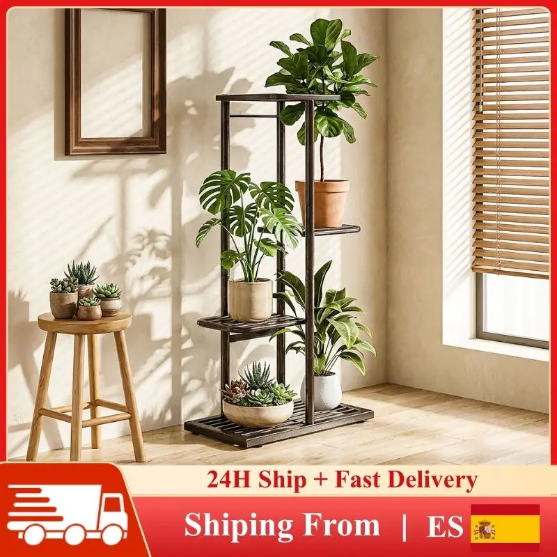 Support de plantes en métal, bronze antirouille, pour l'intérieur et l'extérieur, étagère multifonctionnelle pour fleurs, succulentes, bonsaï, maison et jardin
