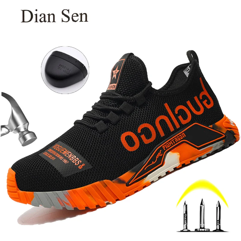 Indestructible Men Work Safety Shoes Steel Toe Work Sneakers Lightweight Anti-piercing Work Boots Industrial Construction Boots