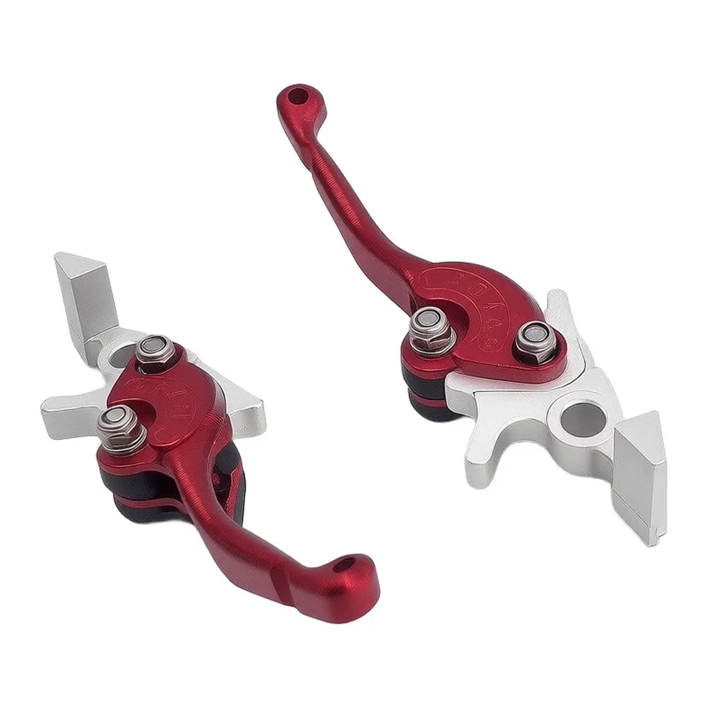 Brake Lever Set for Tuttio For Soleil 01 Electric Off-Road Bike Aluminum Alloy 160x40x35mm L+R Red Silver Black