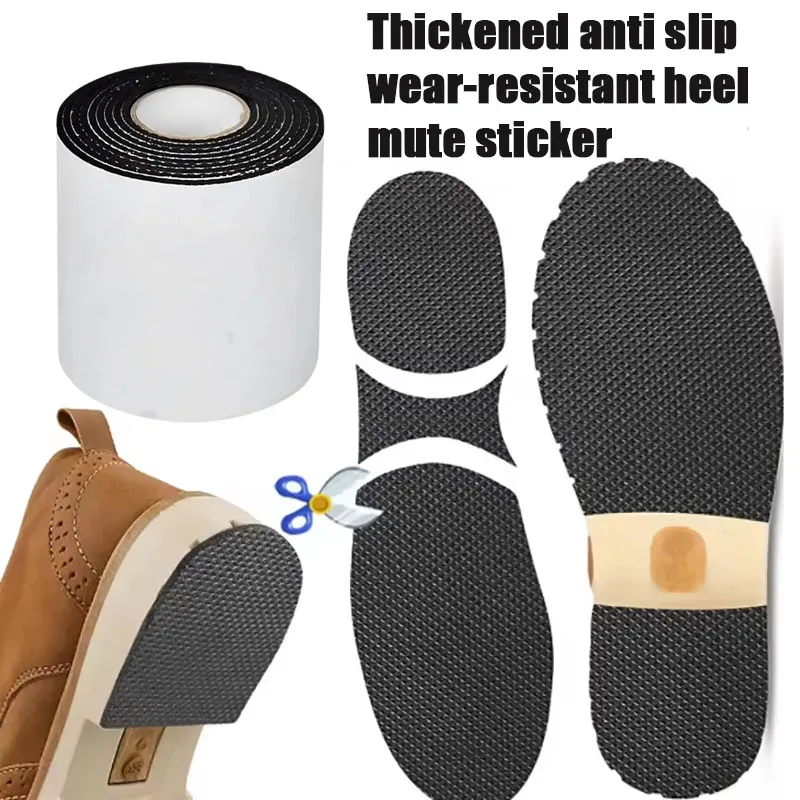 1-5Rolls Heel Noise Reduction Sticker Anti Wear Sole Protector Strong Adhesive Rubber Pad for High Heels Boots Casual Shoes