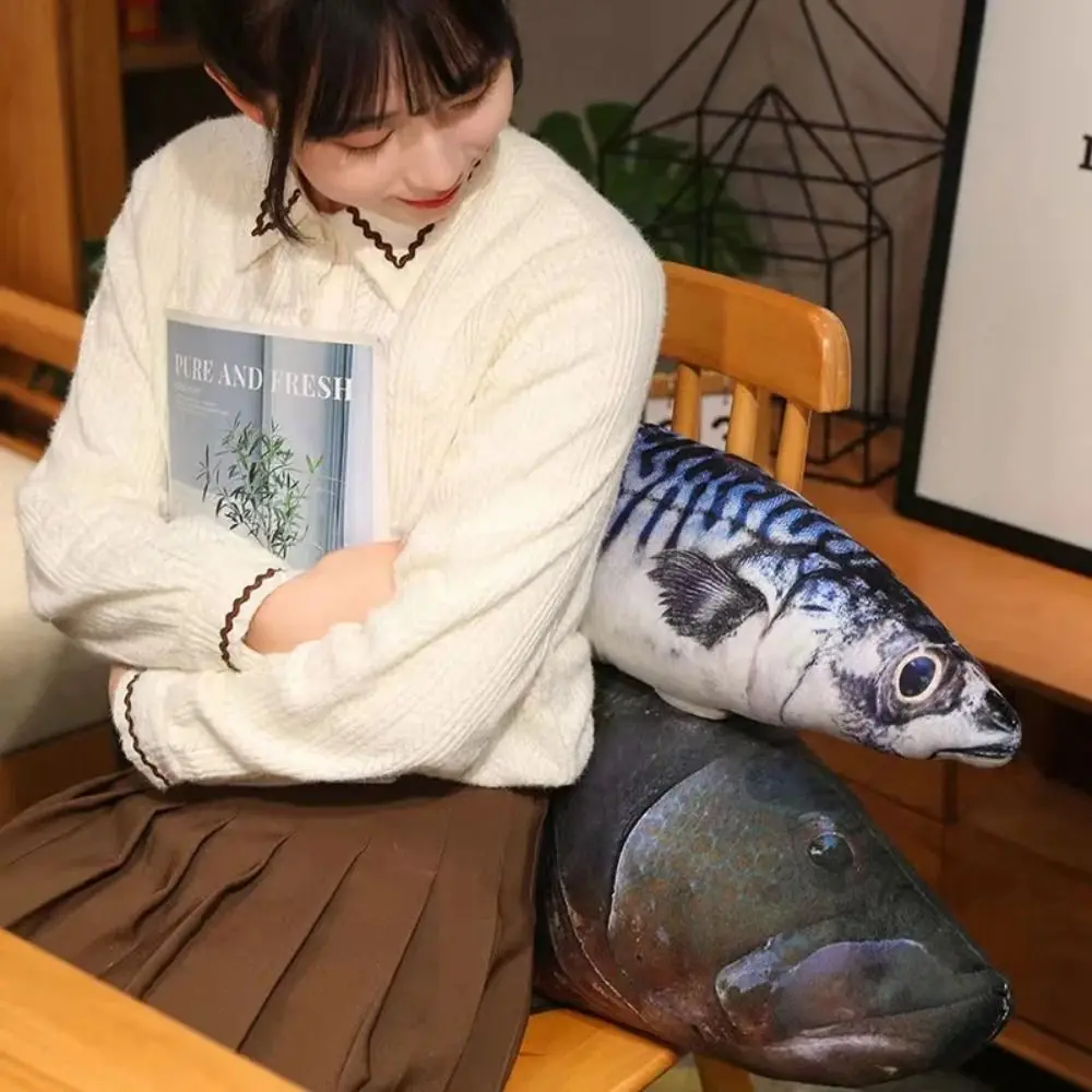Jouets en peluche de Simulation de poisson de mer en coton PP, poupée en peluche de poisson de mer drôle, orade de poisson doux, oreiller de couchage, cadeaux pour enfants