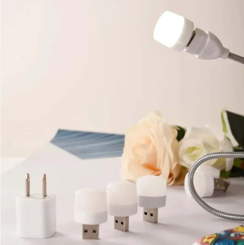 10/5/2PCS Mini USB Plug Lamp Portable 5V Eye Protection Book Light For Computer Mobile Power Charging USB Small LED Night Light