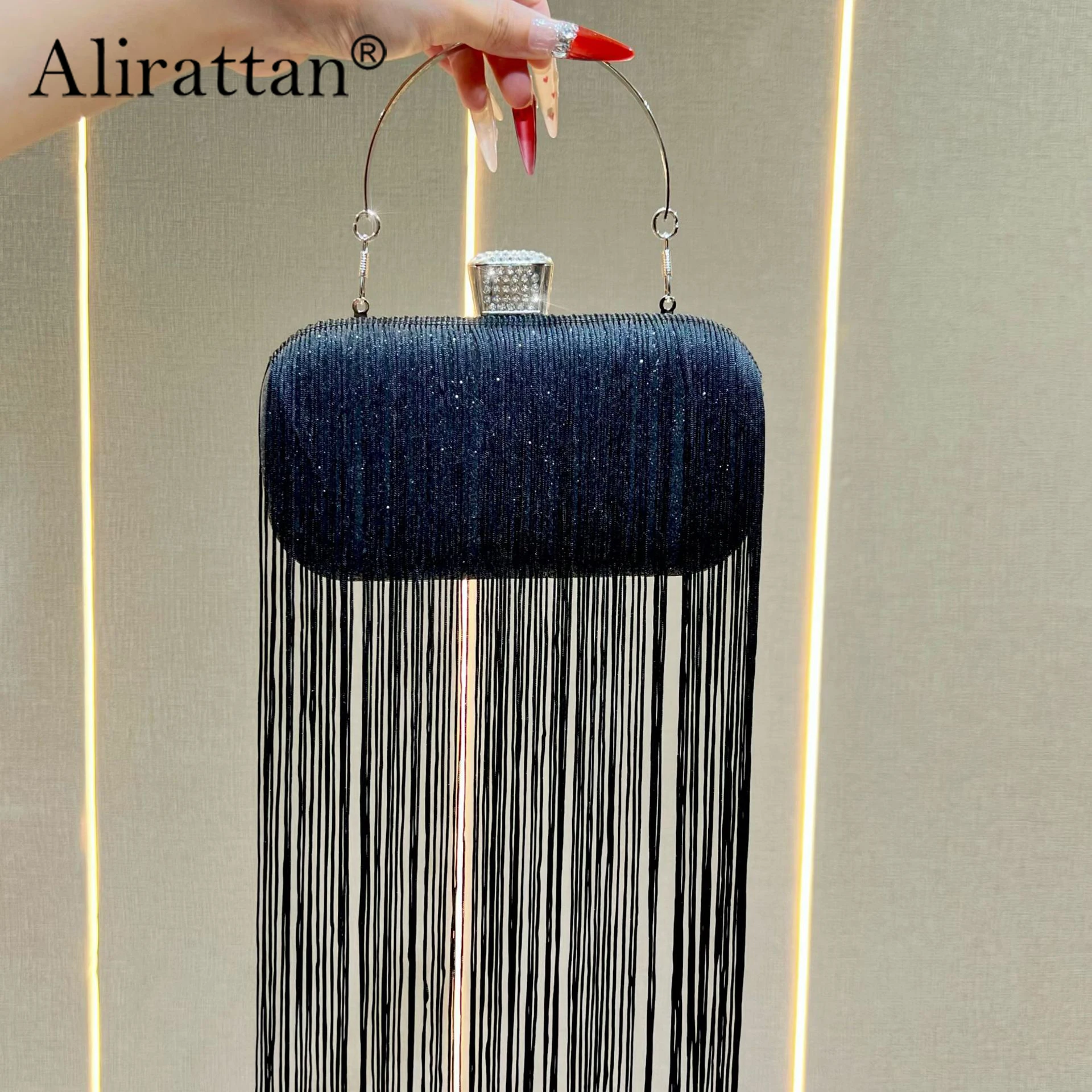 

Alirattan 2026 New Banquet Bag Sparkling Banquet Tassel Bag Single Shoulder Handbag Formal Dress Evening Dress Bag Crossbody Bag
