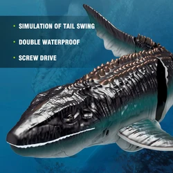 Simulation Rc Boat Fish Radio Controlled Ship Animal Wireless 2.4G Electric Boat High-Speed Speedboat Mosasaurus Outdoor Toy Boy