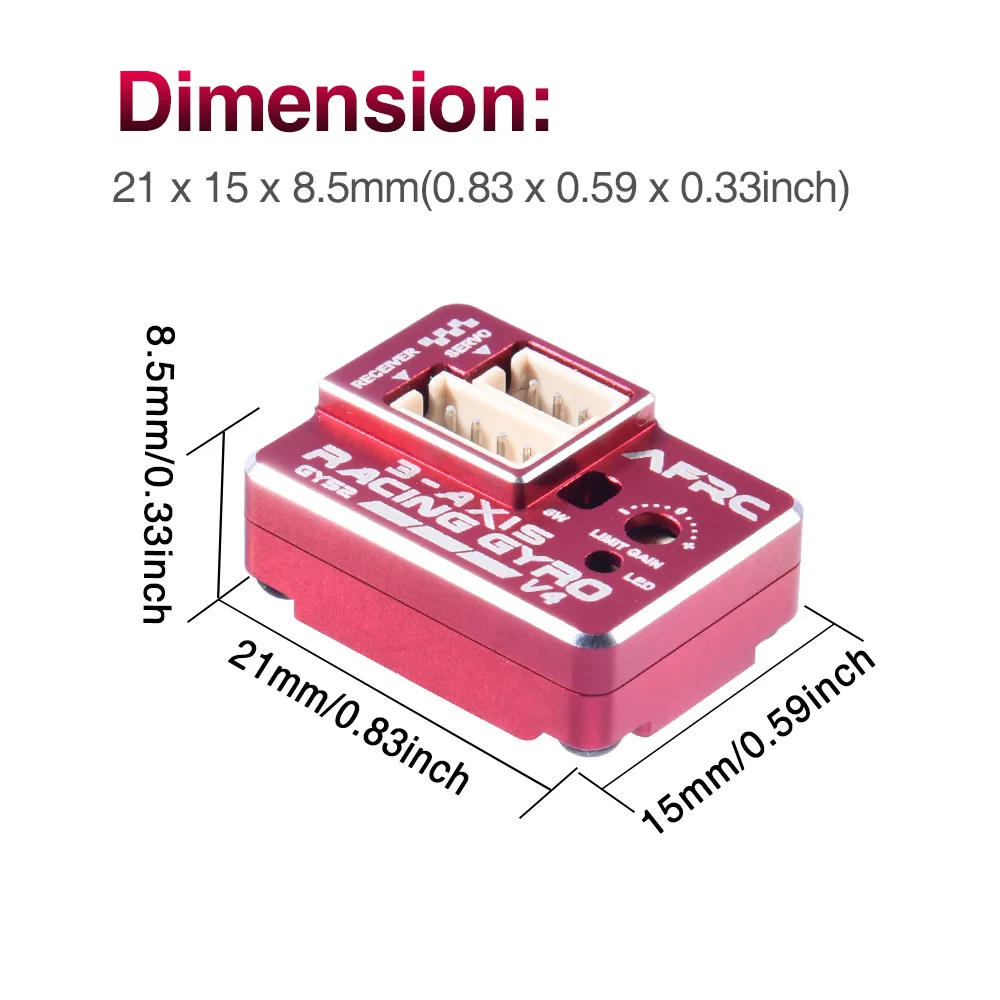 AFRC GYS-2 V4 3 AXIS RC Gyro Drift Car Stabilizer High Voltage AVCS Mode for MINI Z D Q 1/28 1/24 1/10 Car Upgrade Accessories