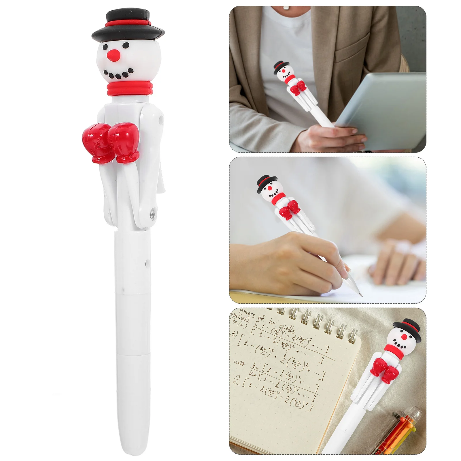 

Snowman Ballpoint Pen 1.0Mm Fine Tip Boxing Design Smooth Writing Comfortable Grip Novelty Stationery For Teens Christmas