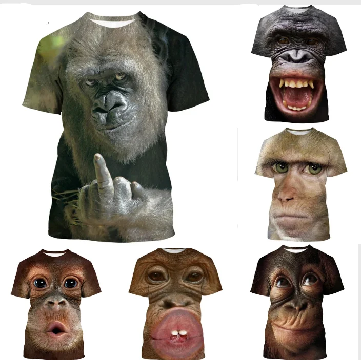 Newest Parody Gorilla Fun Orangutan Monkey 3D Print T-shirts Fashion Men's/Women's Summer Casual Short Sleeve Top Animal T Shirt