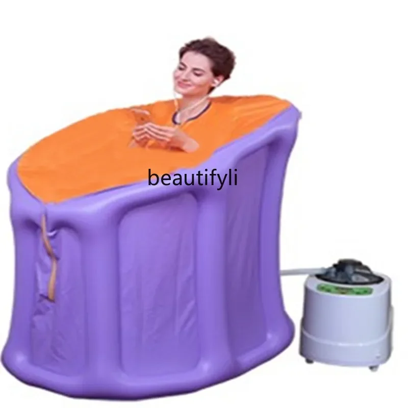 Folding steam sauna box household bath tub sweat steam box full moon full body sweat steam room