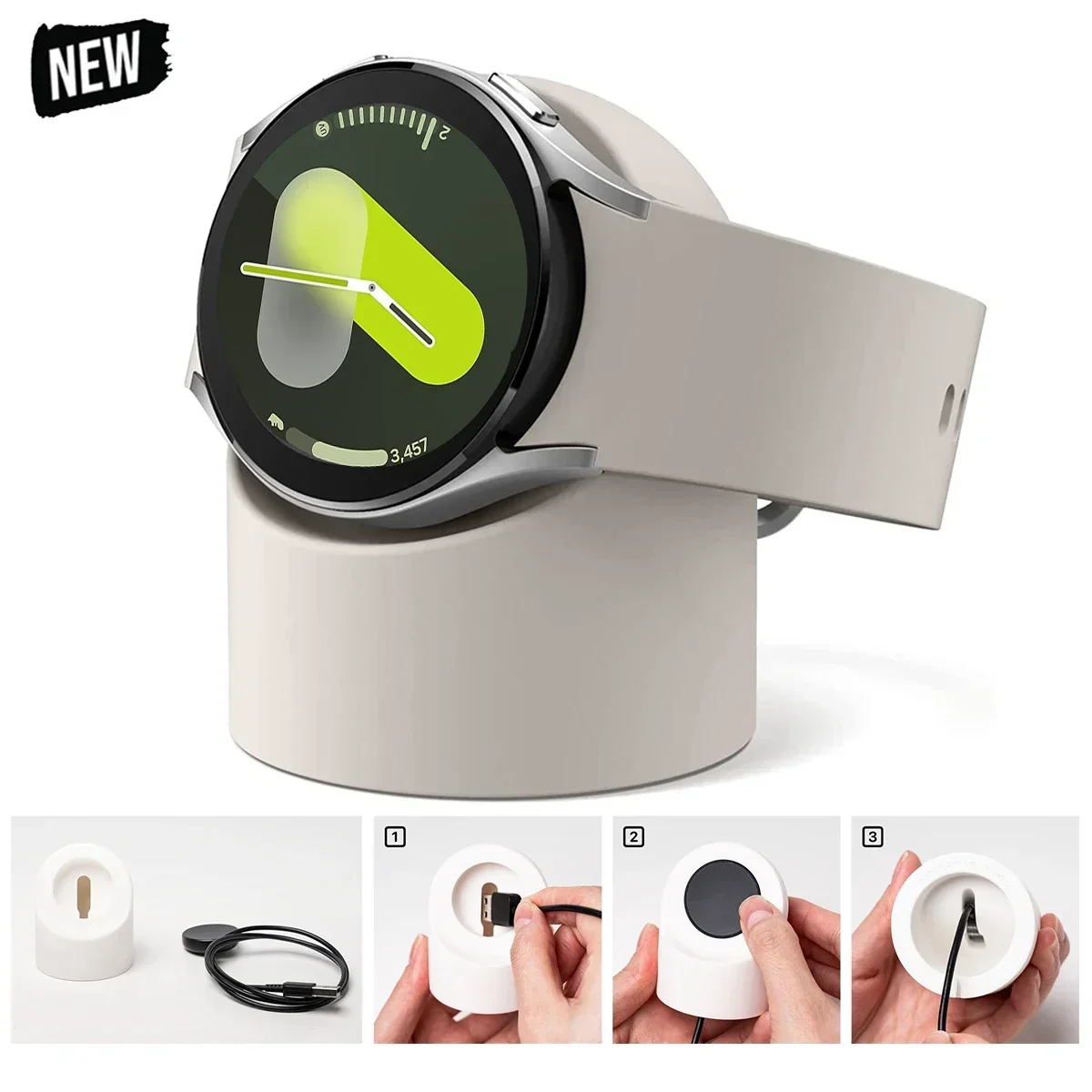 Charger Stand For Apple Watch Series Ultra 2/10/9/8/SE2/7/6/SE/4/3 49mm/45/44/42/46/41/40/38mm Durable Silicone Nightstand Mode