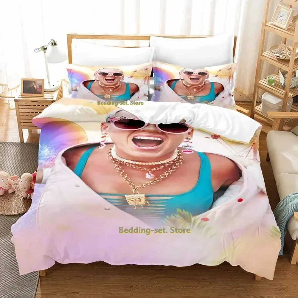 Personality Hip Hop Pink Singer Tour 2024 Bedding Set Single Twin Full Queen King Size Bed Set Adult Kid Bedroom Duvetcover Sets