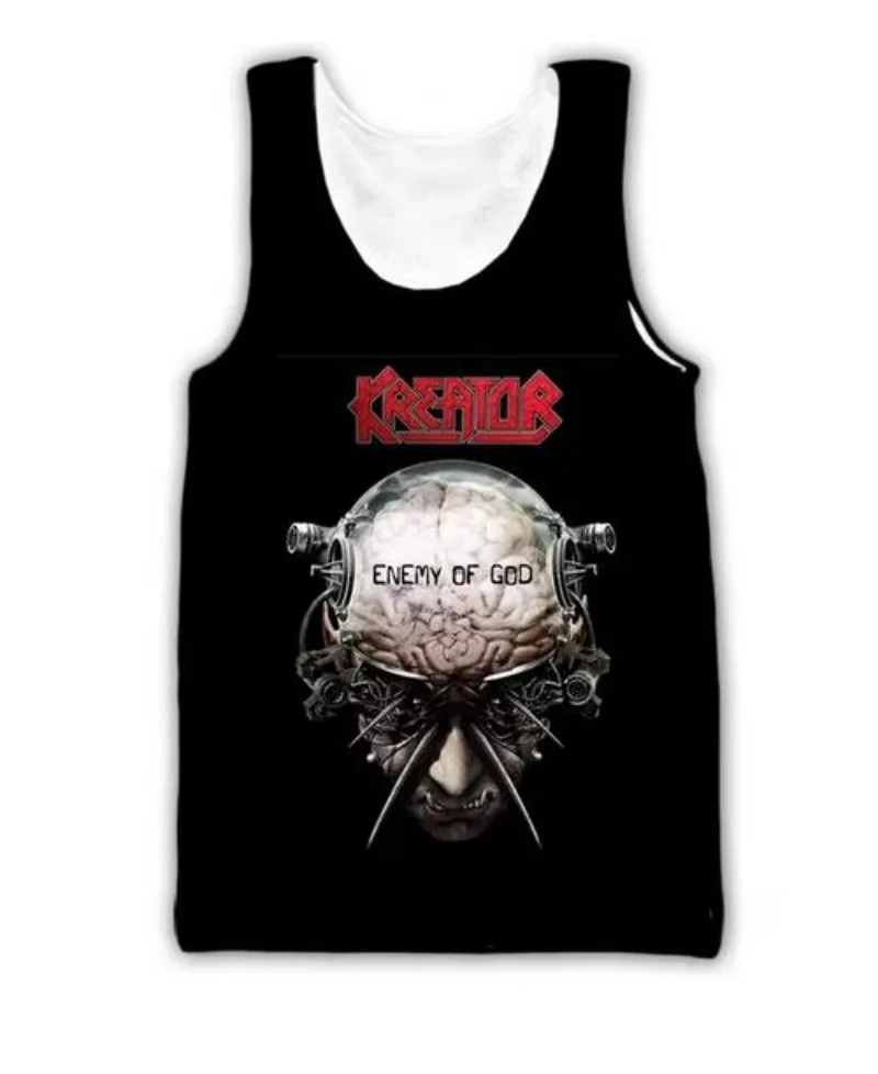 

New Fashion Men/Women Kreator 3D Printed Sleeveless Vest Streetwear Men Loose Sporting Tank Top B064