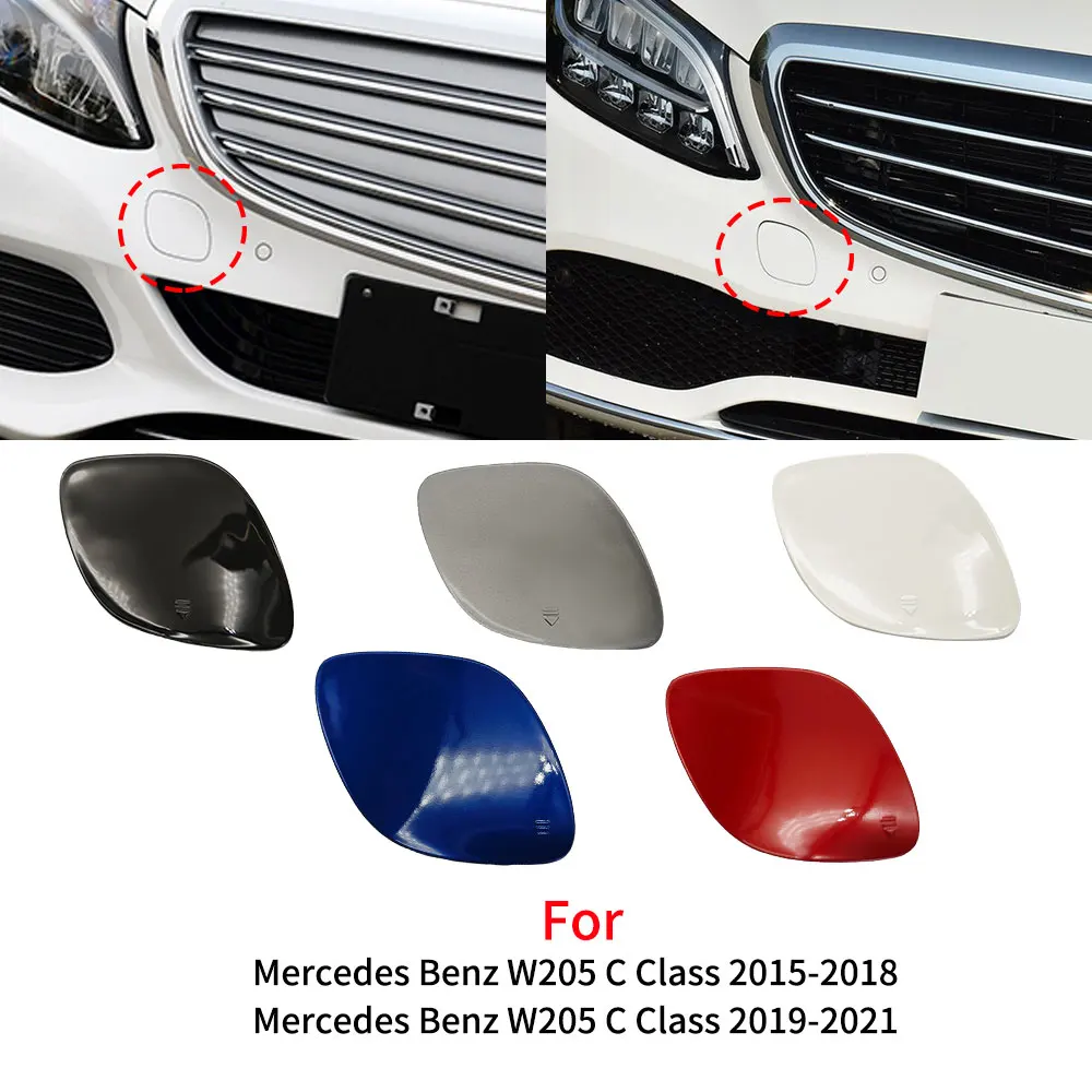 For Mercedes W205 Car Rear Bumper Tow Hook Cover Cap Black White For Benz C Class C180 C200 C220 C250 C300 205885324 2058851801