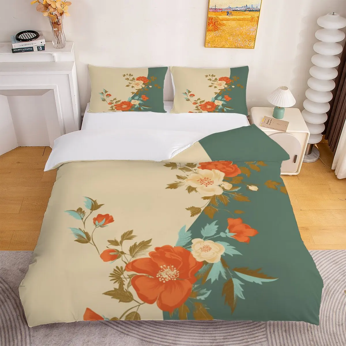 Roses & Vines  duvet cover   Floral pattern  Room decoration bedding set