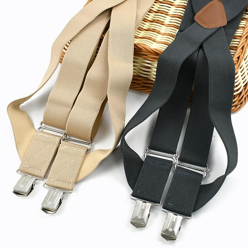 1Pc 3.5*125cm Reggicalze a forma di X 2 Clip Regolare Cinghia Pantaloni del vestito Bretelle Tutore elastico Sospensorio maschile Imbracatura Accessori