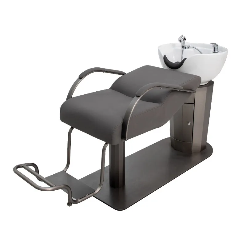 

Barber shop simple shampoo bed hair salon stainless steel shampoo bed hair salon special ceramic basin shampoo bed