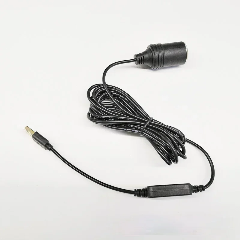 Cigarro do carro isqueiro soquete conversor adaptador, controlador com fio, porta USB, cabo de alimentação feminino, DVR, 12V