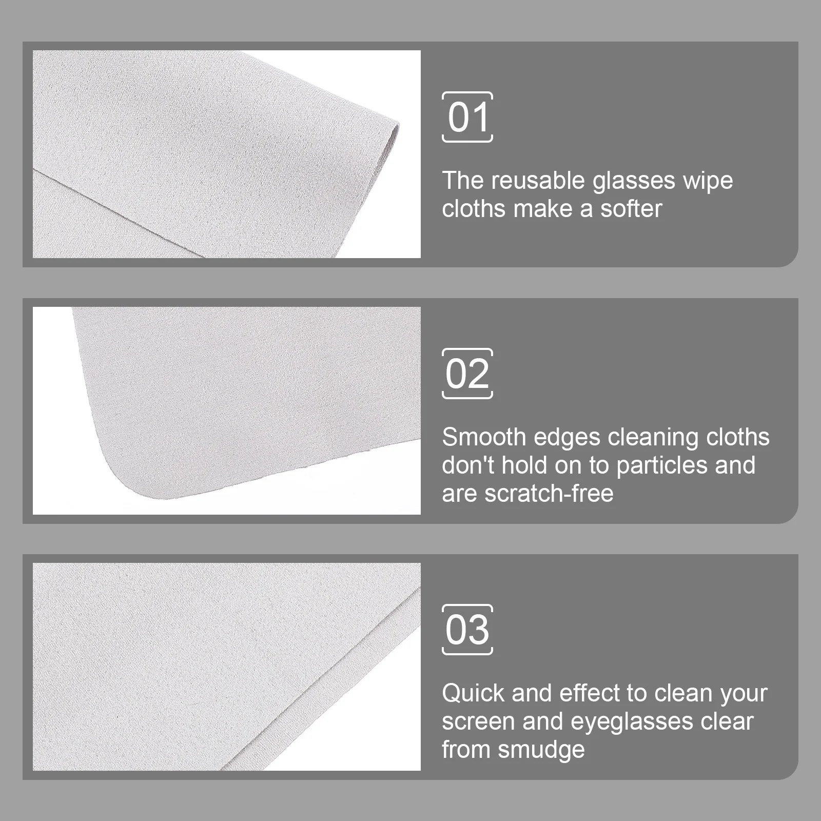 5pcs Glasses Cleaning Cloth Anti-Fog Lens Wiping Cloth For Eyeglasses Screen Smartphones Tablets Cameras Dust Oil Smudge Remover