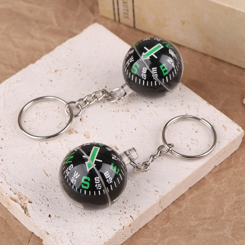 1pc Portable Lightweight Emergency Compass Outdoor Survival Keychain Ball Compass Tool