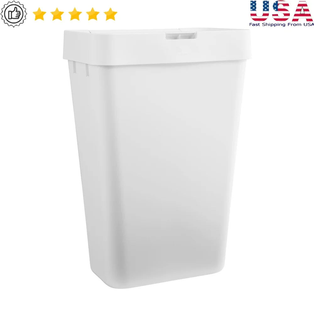 

12.2 Gallon Touch-Top Kitchen Trash Can with Lid Indoor Waste Container Durable Resin Easy-Clean LinerLock Technology Modern