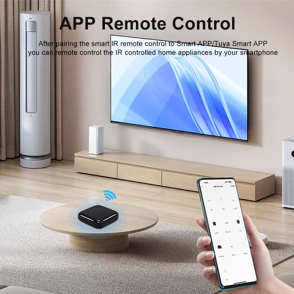 WIFI Remote Control with Tuya APP Intelligent WIFI Universal Remote Control Support APP Controlling TV /Air Conditioner/Fan