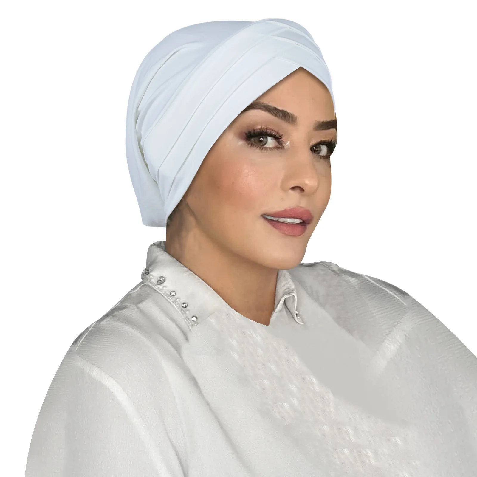 

Fashion Forehead Cross Turban Indian Hat Baggy Beanies Women Muslim Hijab Headscarf Hair Loss Head Wrap Chemo Cap Turbante Mujer
