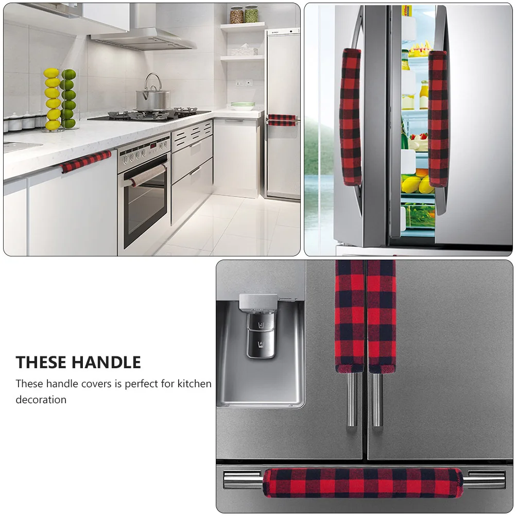 

3Pcs Refrigerator Handle Covers Soft Fabric Protector Non-Slip Kitchen Door Wrap Cloth Fridge Oven Microwave Handle Protector