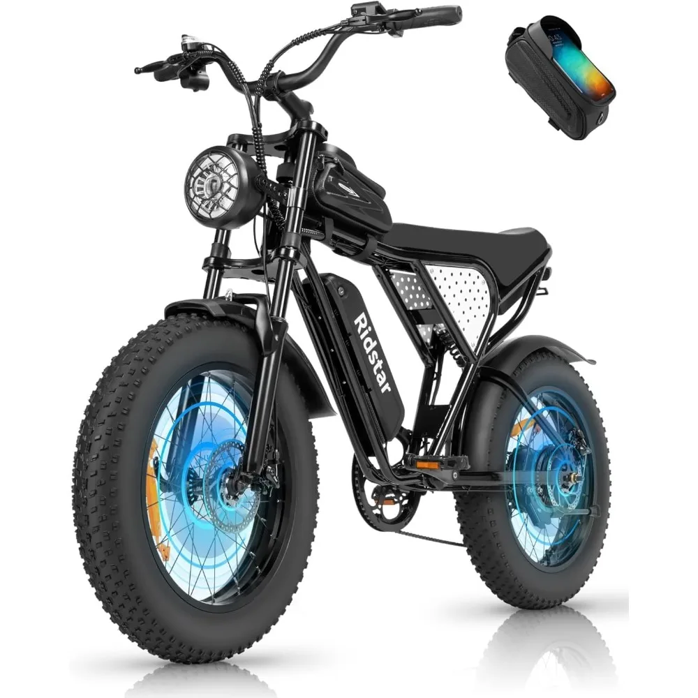 Electric Bike for Adults Q20，2000/1500W，37/30MPH,52V 40AH,48V/20AH E-Bike,30-180 Miles Electric Motorcycle，20