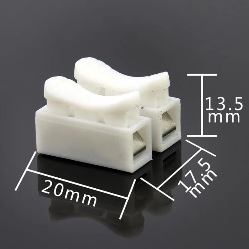 10PCS White Color CH-2 CH-3 Wire Terminal Connector 2Pins 3pin Voltage 250V Wiring Block Splice Lock  Electrical Cable A5