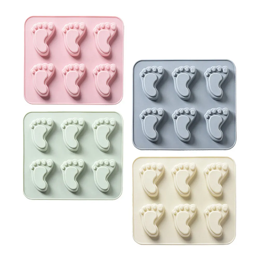 

4Pcs Footprint Shape Silicone Baking Mold for Fondant Chocolate Ice Cake Decoration Home Kitchen Professional Bakery Use