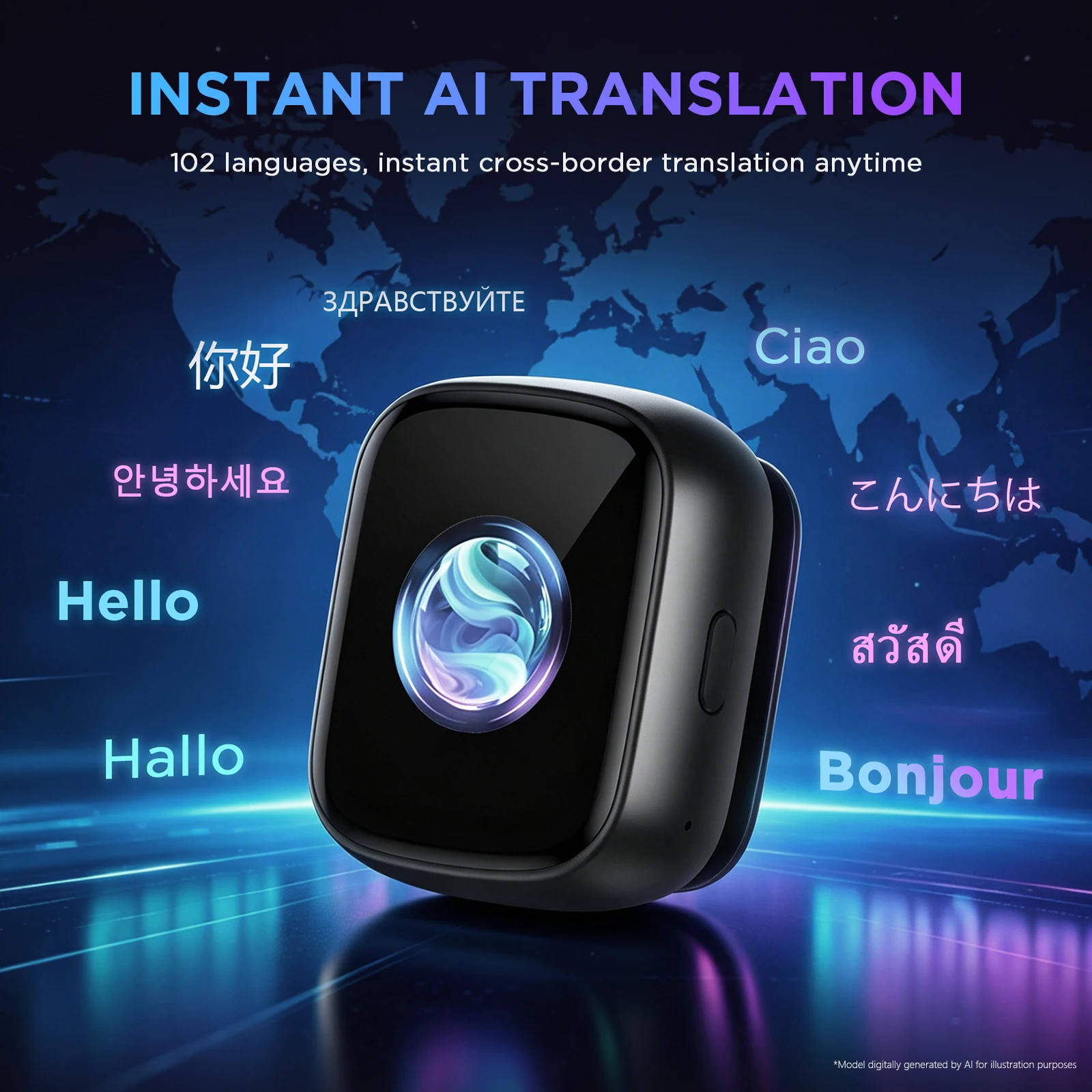 Portable Translator Device - 2026 Nieuwste Spraakvertaler Slimme Recorder AI