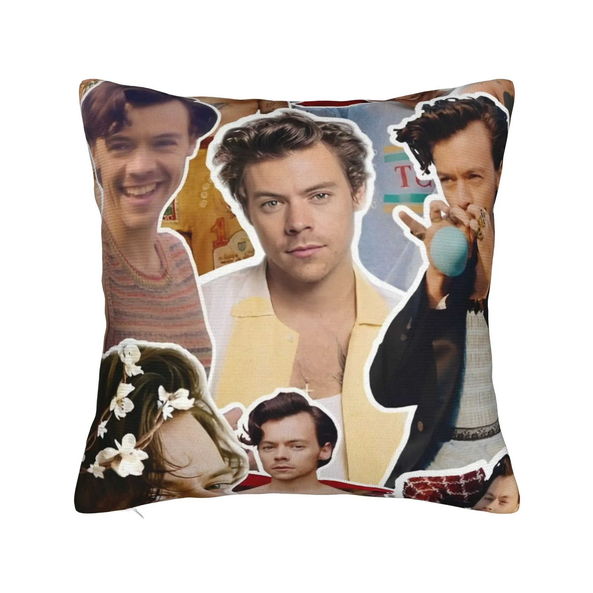 Harrys Styles Singer Pillowcase Soft Polyester Cushion Cover Decorations  Pillow Case Cover Seater Zippered 45*45cm
