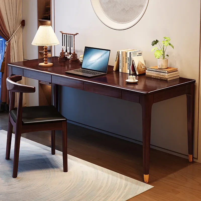 New Chinese-style solid wood computer desk, calligraphy table, home modern student writing