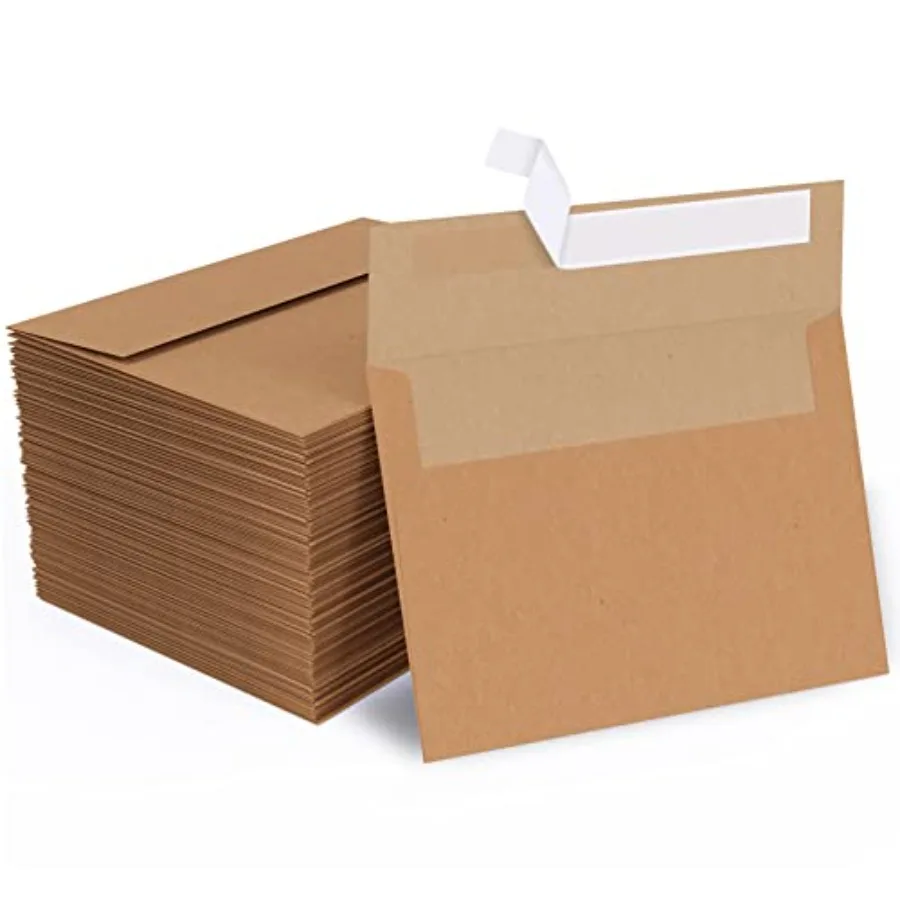 

Kraft Envelopes Self Seal for Invitations 1000 Pack 120 GSM 5x7 Mailing Envelopes Printable for Weddings RSVP Birthday Photos D