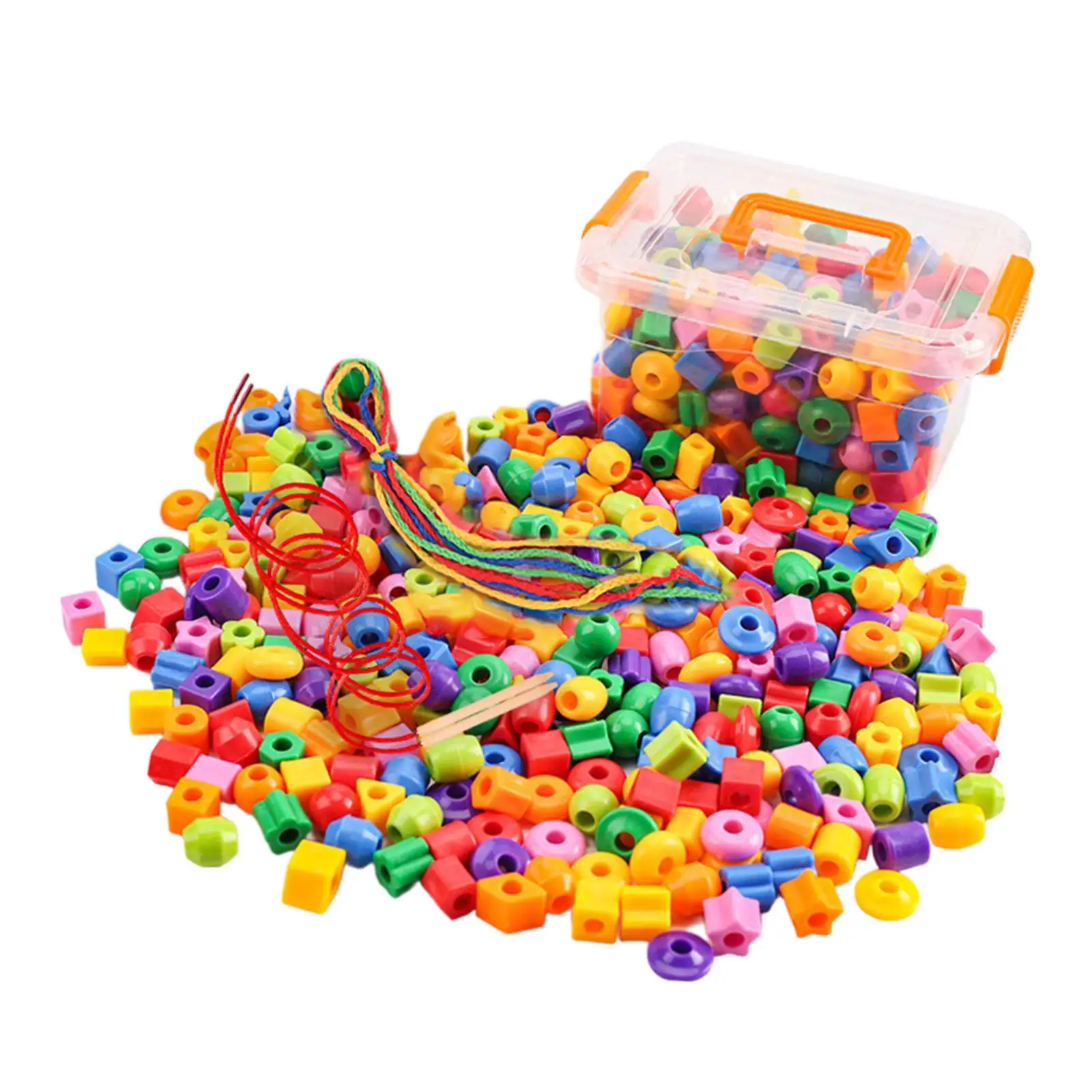 Stringing Lacing Beads Developmental Early Learning Game with String Multicolor Threading Toy for Boys Girls Ages 3 4 5 Year Old