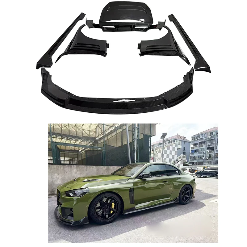 Dry Carbon Fiber V Style Front Lip Rear Diffuser Side Skirt Side Fender Trunk For M2 G87 Dry Carbon Fiber Kit Perfect Fitment