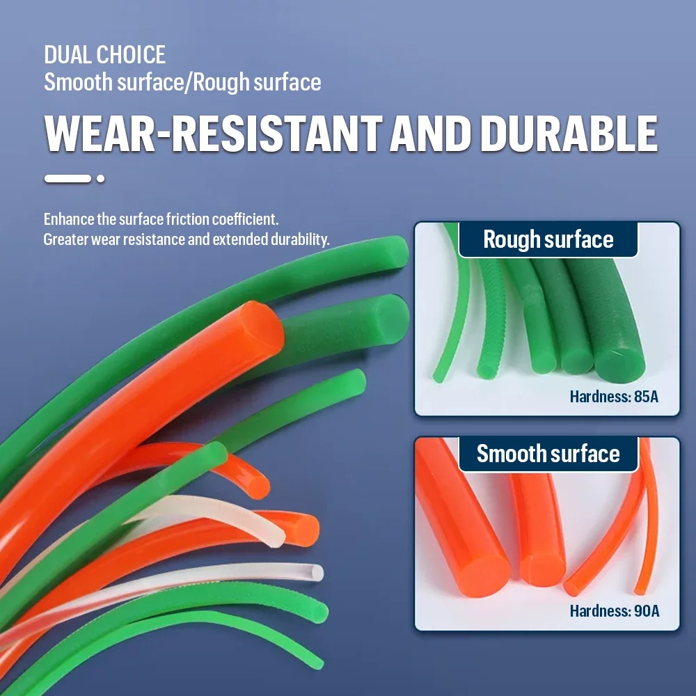 Meltable Cord Green/Red Polyurethane Conveyor Belts V Belt Round PU Drive Belt Ø 2/2.5/3/3.5/4/5/6/7/8/9/10/12/15/18/20mm