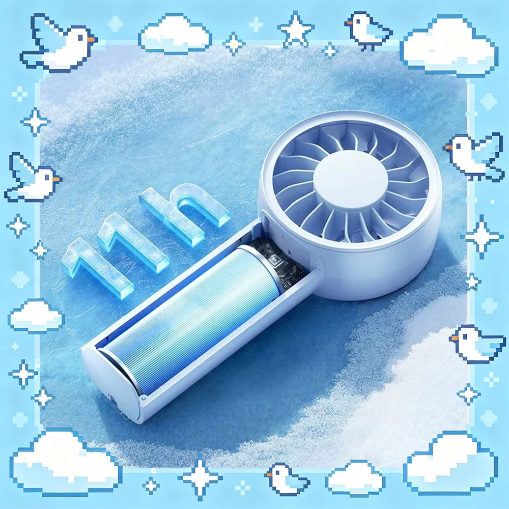 Aecooly PE01PB01 Handheld Fan 5th Gear Can Be Adjusted At Will Handheld Small Fan Long Battery Life Of 11 Hours Light Weight