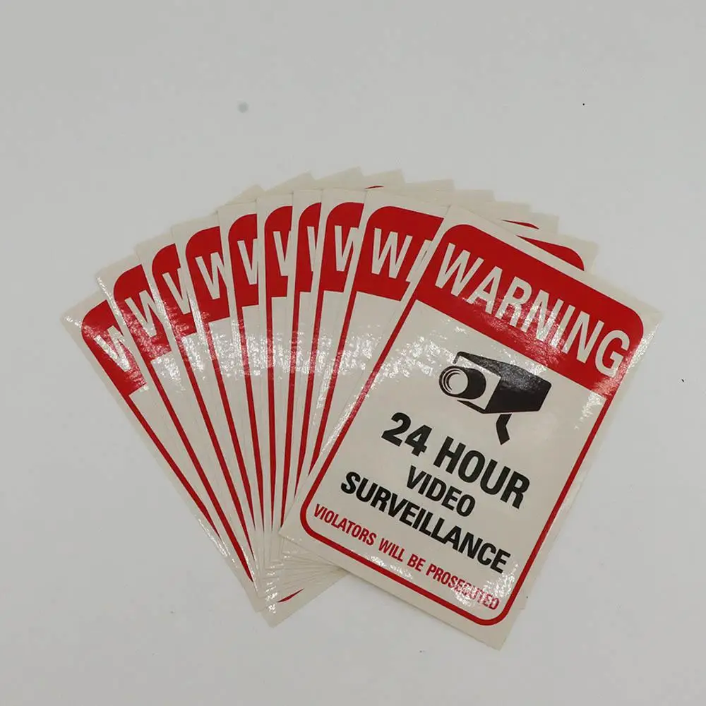 

Practical Security Camera Sign Video Surveillance Stickers Warning Sticker Decals Warning Signs