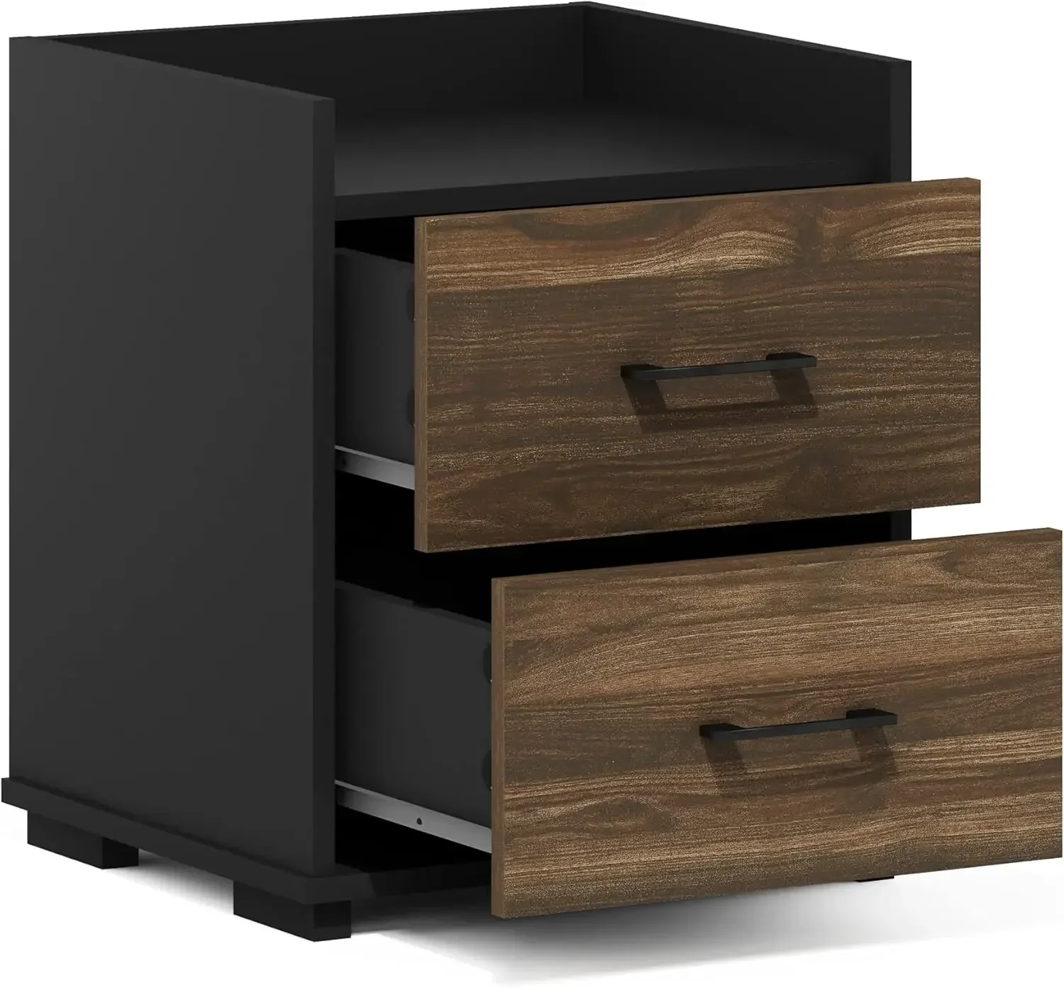 -Night Stand Modern Bedroom Bedside Tables Handle 2 Chest Nightstand 1 Pack Drawer Columbia Walnut Bedside Table