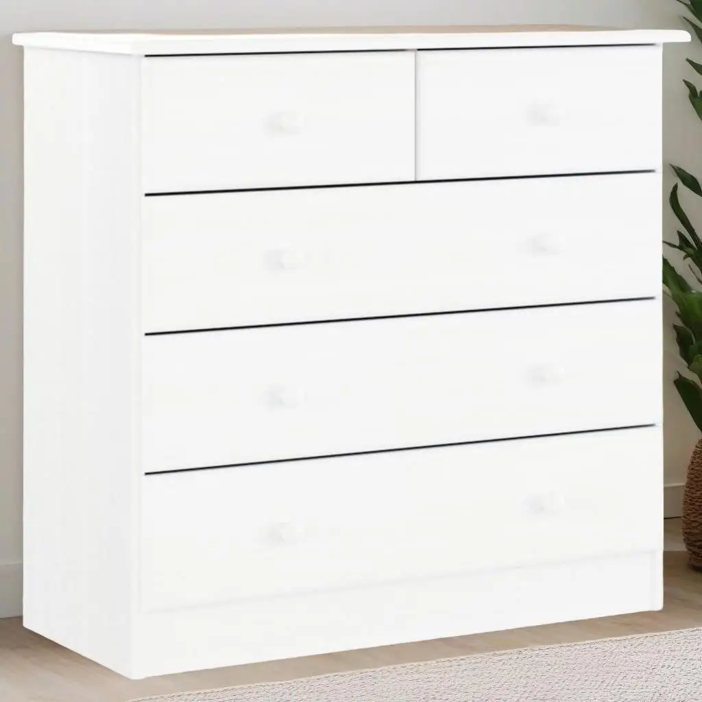 Chest of Drawers ALTA for White 7 X3 5x73 cm Solid Wood Pine