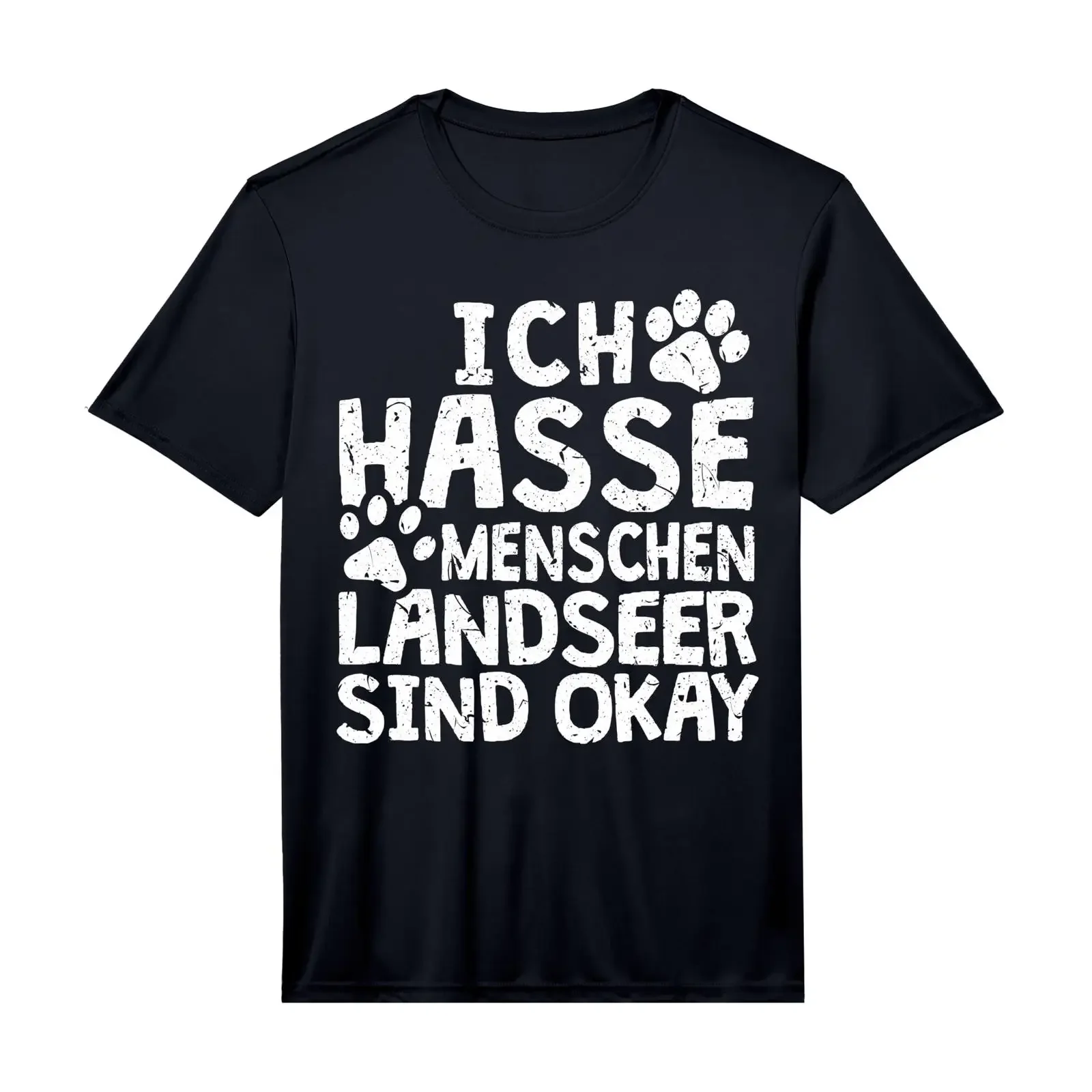 Mens Ich Hasse Menschen Landseer sind Okay Dog Sayings Dogs Performance T Shirt vintage Washed Versatile Slightly homme Soft