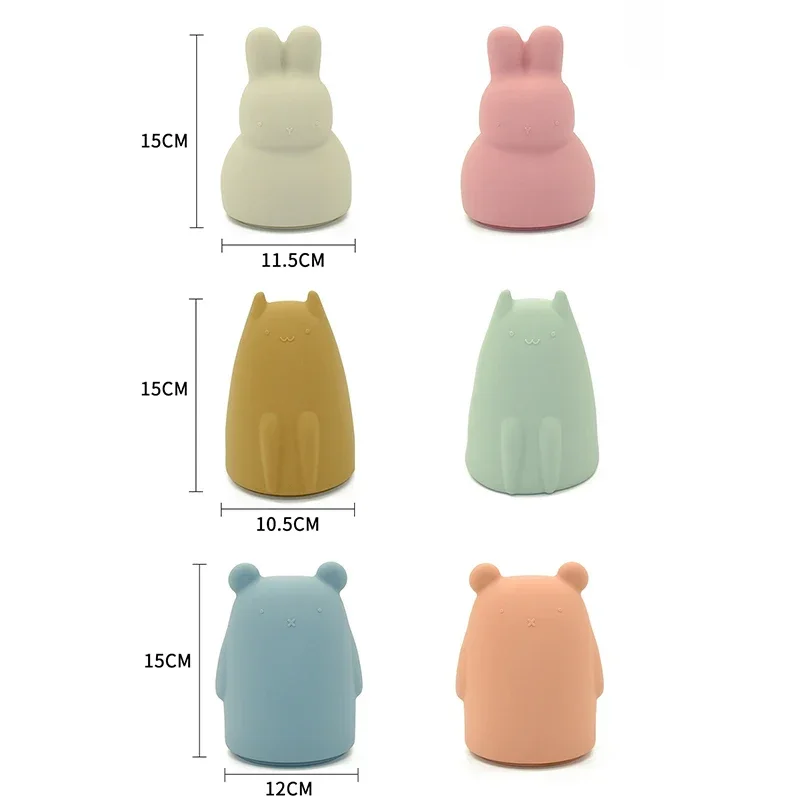 Baby Silicone Saving Pot Money Box Cute Bear Rabbit Shape Coin Cash Collection Money Holder Gifts For Kids BPA-Free Silicone Box