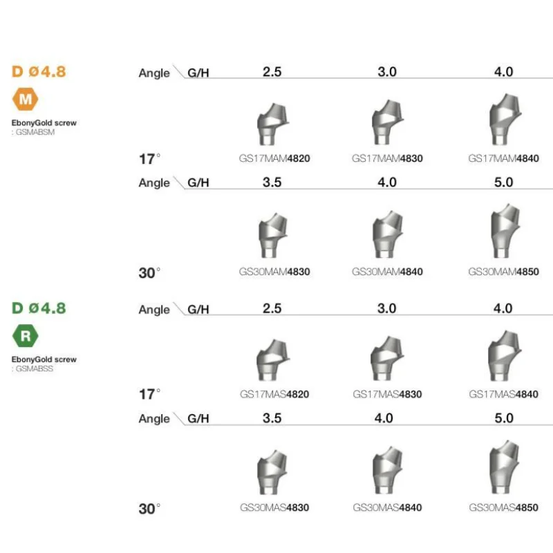 Multi-Unit Series Implant Accessories Angled Abutment Osstem Cover Screw Immediate Implant