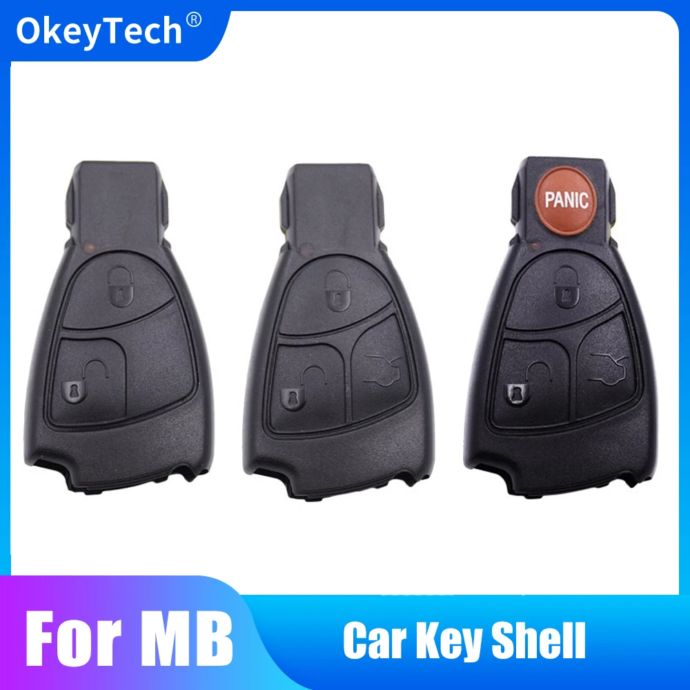 

OkeyTech Replacements Fob Remote Key Fob Case Cover Shell For Mercedes Benz B C E ML S CLK CL 3 Buttons 2B 4BT