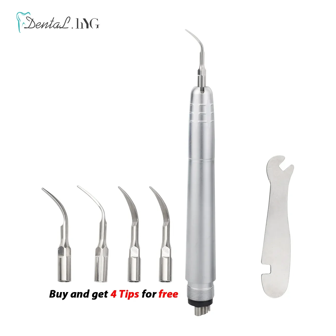 Dental Ultrasonic Air Scaler With 4 Tips Teeth Cleaning 2/4 Holes Handpiece Dental Teeth Whitening Cleaner Dentist Lab Clinic