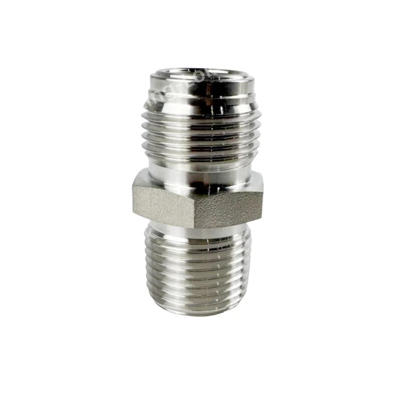 For 316L Stainless Steel VCR Male External Thread to NPT External Wire Pneumatic Pipe Pressure Reducing Pressure Gauge Adapter