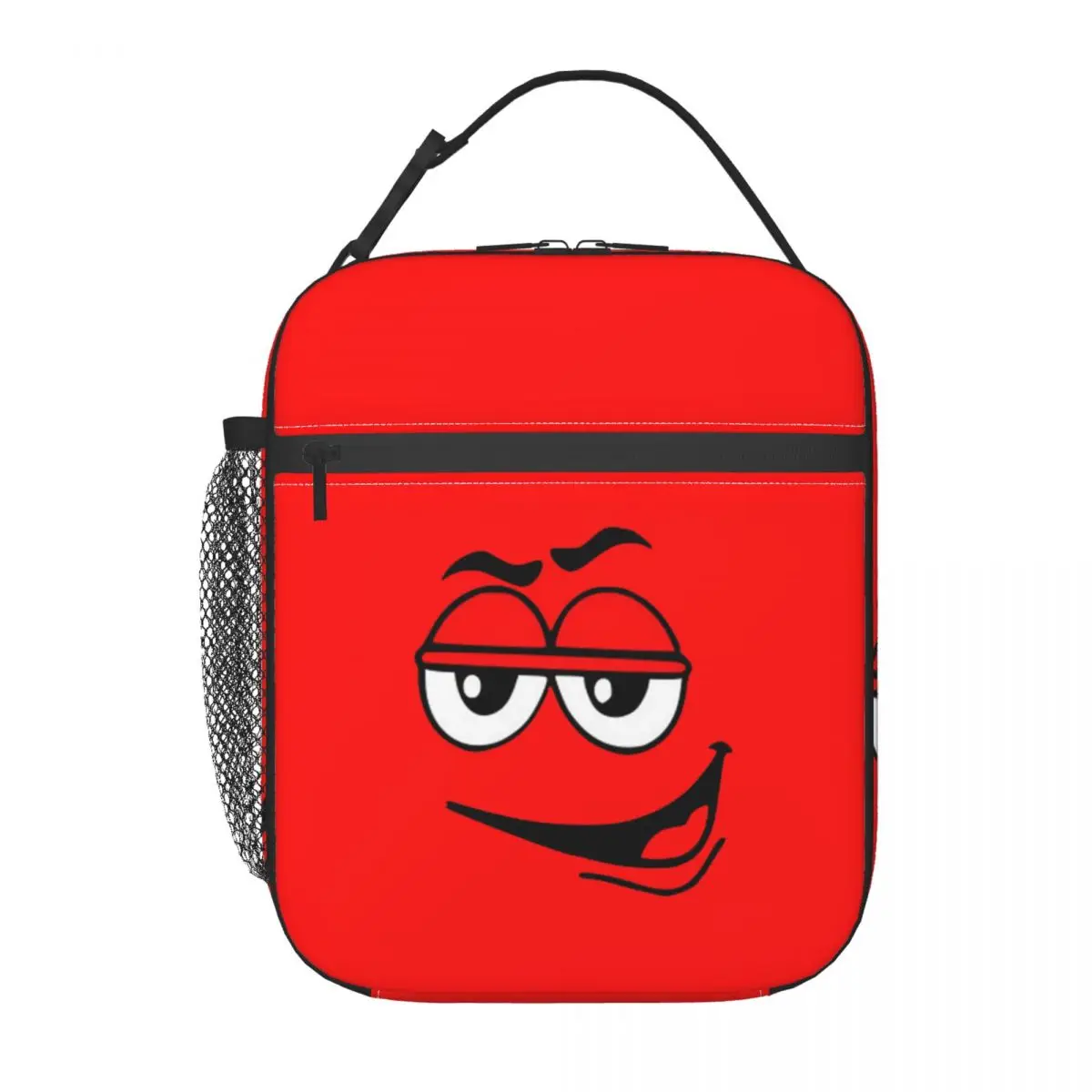 Cartoon Chocolate Red Candy Faces Insulated Lunch Bags for Outdoor Picnic Leakproof Thermal Cooler Lunch Box Women Kids