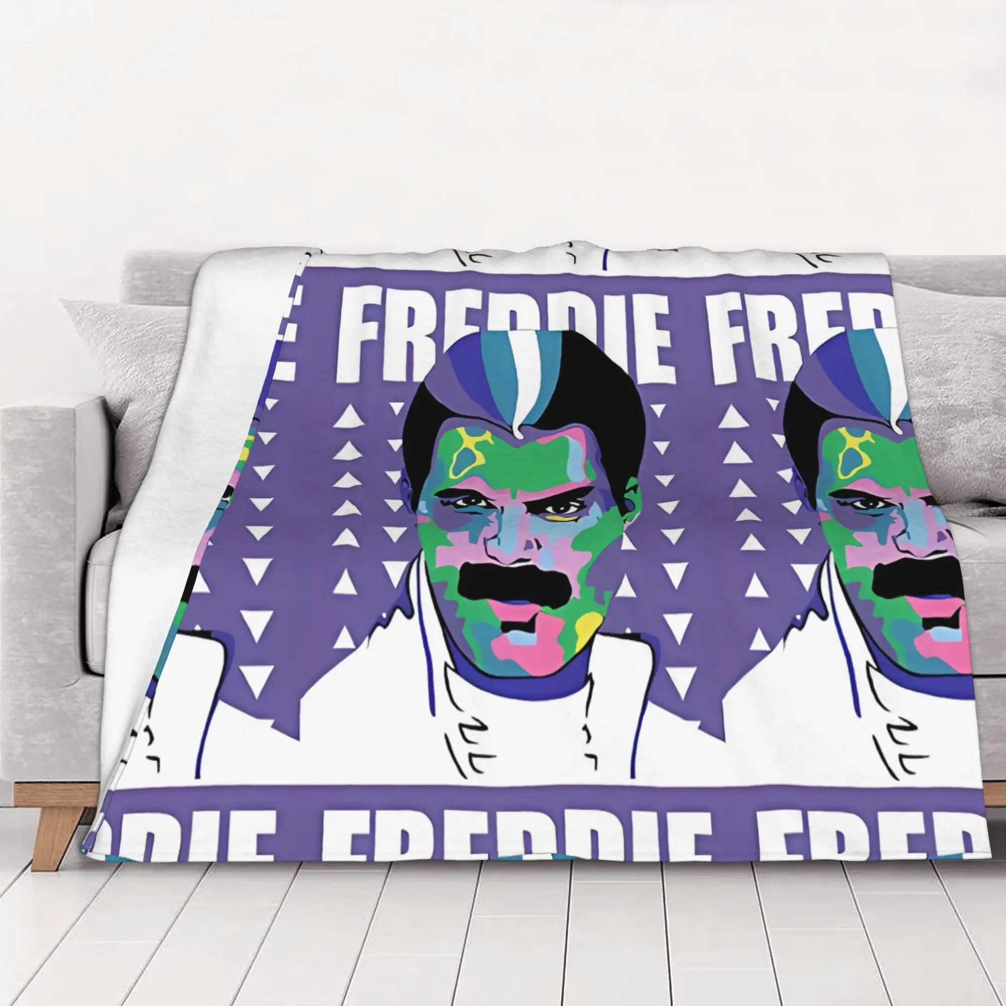 1PC Freddieinpurple fFreddie Mercury home room decorations Winter Blankets for Adults Bedding Home Interior Sofa Knee