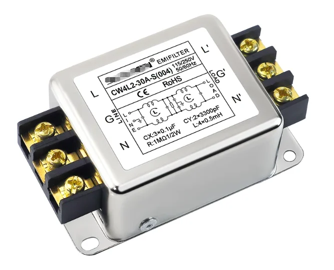 EMI power filter CW4L2-30A-S (004) double section 30A terminal block 30A DC220V purification anti-interference